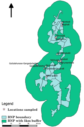 Locations sampled in BNP Bird Diversity