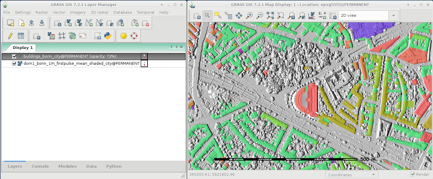 GRASS GIS 7.2.1 in
action