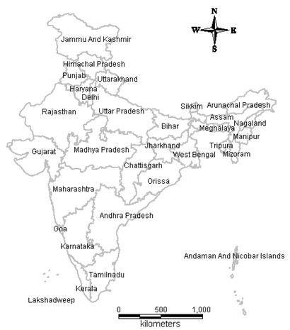 Hotspots of solar potential in India