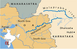 Image result for mahadayi river map
