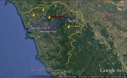 Image result for mahadayi river map