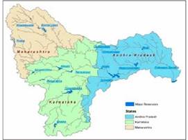 Image result for krishna river in karnataka map