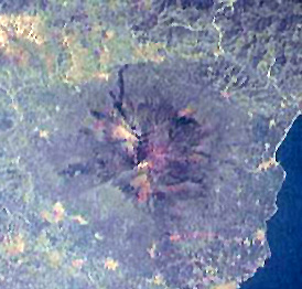 Defense Mapping Satellite image of Mt Etna region.