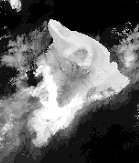 NOAA AVHHR thermal IR image of the big Island of Hawaii.
