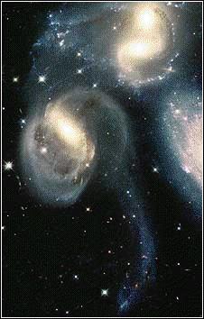Stephan's Quintet, merging galaxies; the three shown here are NGC7318A, NGC7318B, and NGC7319.