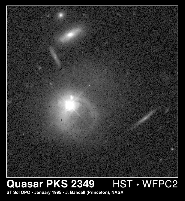 Quasar PKS 2349, imaged by the Wide Field Camera on HST.