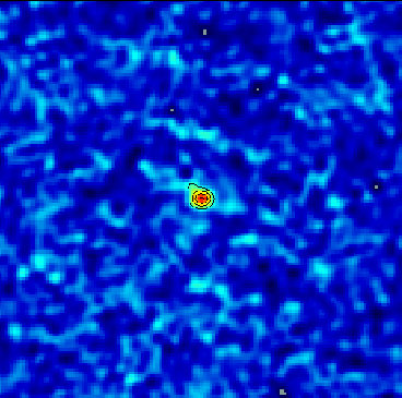 VLA radio wavelength image of GRB980329.