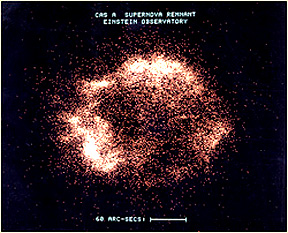 A supernova (= GRB ?) imaged by x-radiation picked up by the Einstein Observatory.