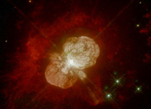 Full view of the supernova Eta Carinae; HST.