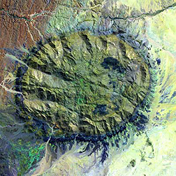 MODIS image of the Branberg Massif in the Namib Desert.