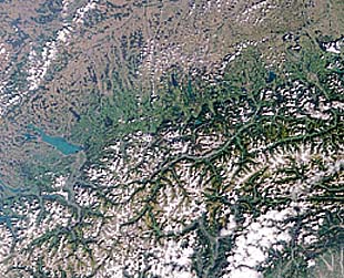MISR image of part of the Swiss Alps.