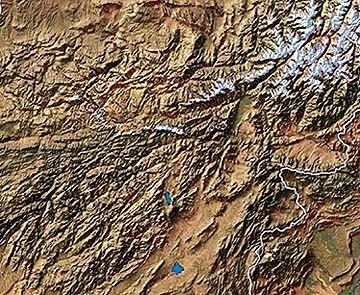 Landsat image of mountains in central Afghanistan.