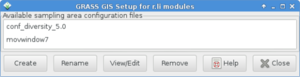 g.gui.rlisetup: First frame of wizard for selecting existing configuration files or creating a new one