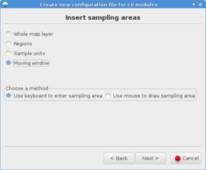 g.gui.rlisetup: Frame for inserting sampling areas
